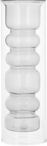 31875 9in Clear And Smoke Double Wall Glass Vase