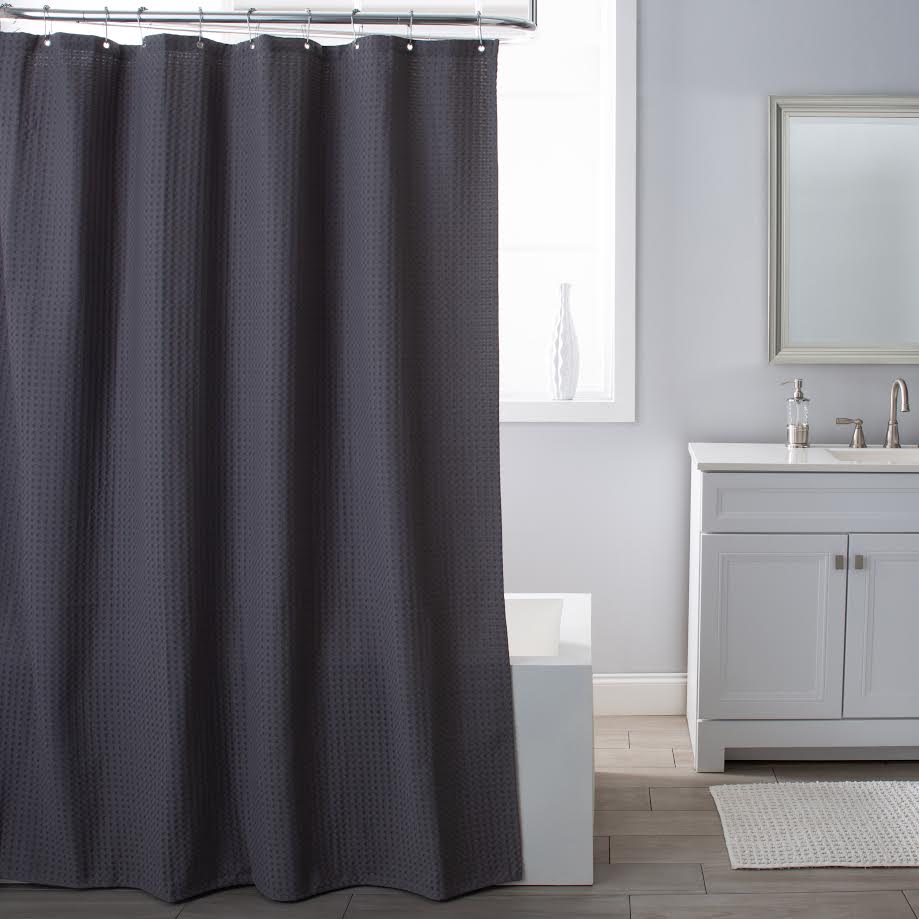 Belgian Waffle Shower Curtain Gray - Moda at Home