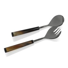 Load image into Gallery viewer, IN-7627 Langham Salad Server Set with Horn Handles - Large
