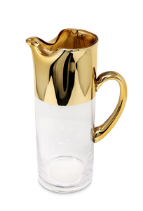 VPG4982 Glass Pitcher with Gold Handle and Top