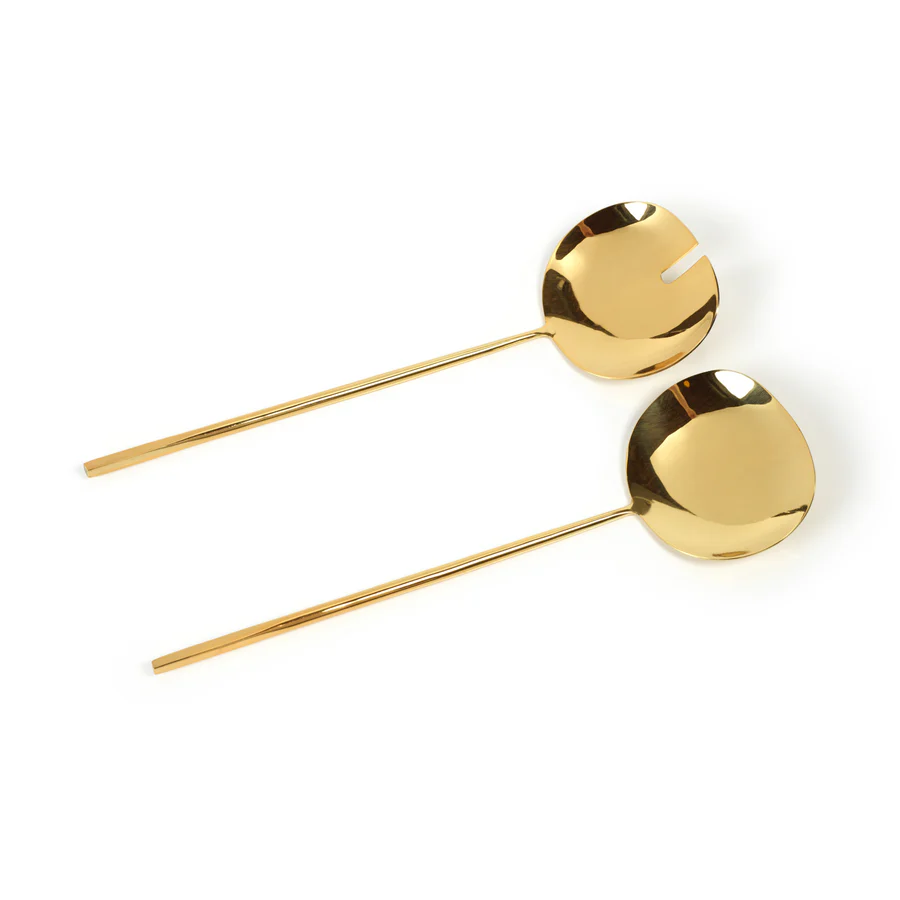 IN-7225 Dainty Polished Gold Server Set