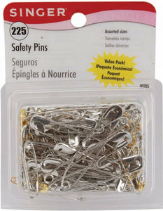 SINGER-SAFETY PINS-ASST SIZES 225 ct