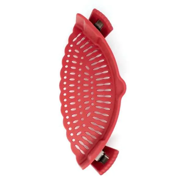 SILICONE CLIP-ON STRAINER, RED