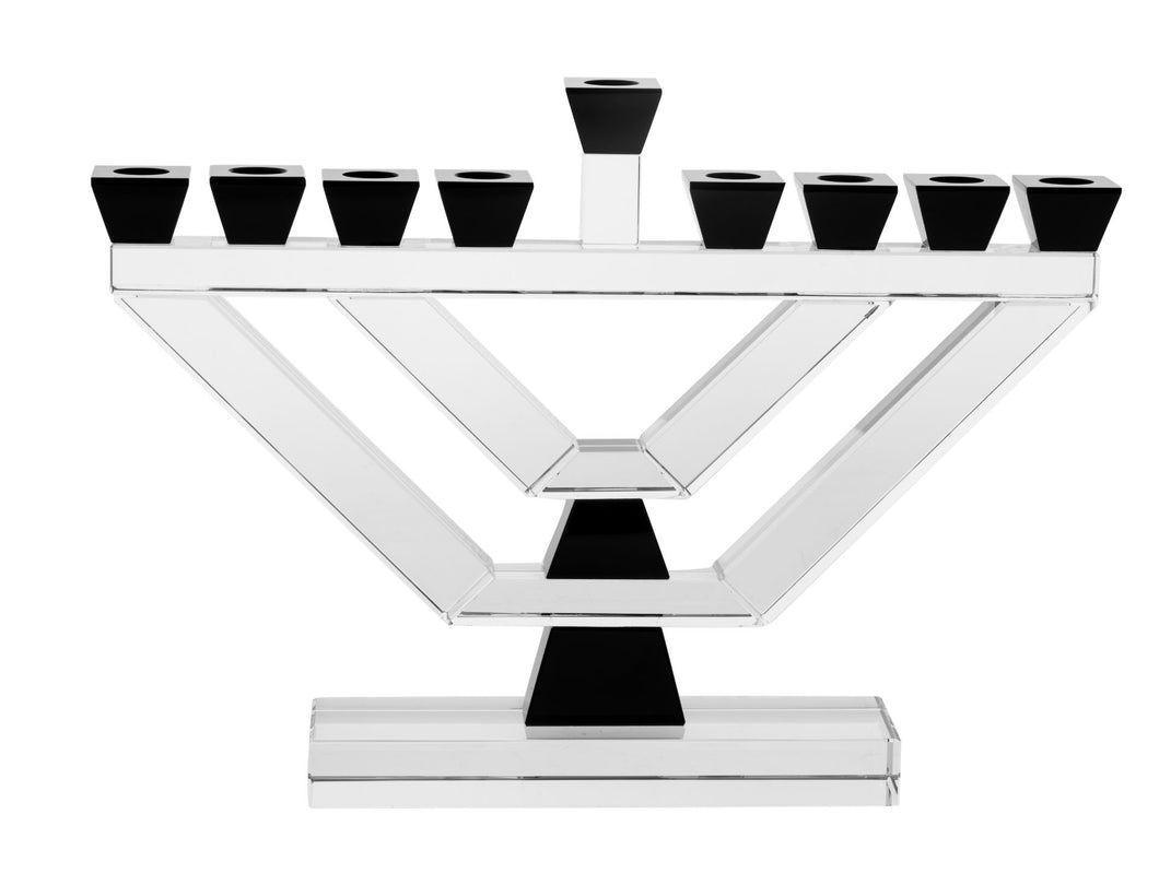 175-LBLK  Menorah Crystal Large with Black accents