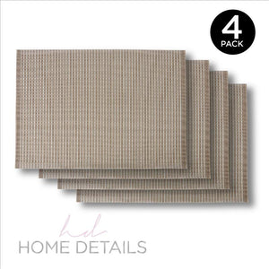 Woven Look PVC Placemat 12x18inch - Taupe