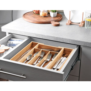 HIC Kitchen Expandable Organizer Tray, Bamboo