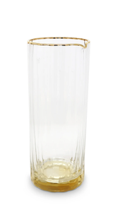 GJ4383 Glass Optic Pitcher with Gold Base and Rim