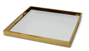 VMT4138 Square Gold Mirror Tray - 15.75"L