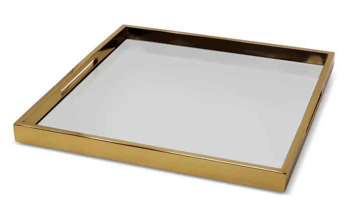 VMT4138 Square Gold Mirror Tray - 15.75