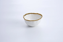 Load image into Gallery viewer, 16271 8&quot; White Gold Beaded Bowl
