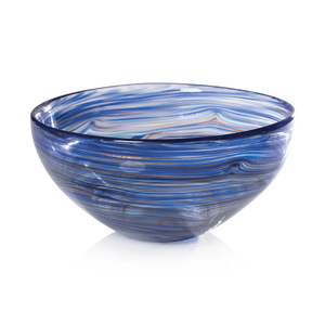 CH-7803 Delphine Glass Bowl - Multi Blue - Large