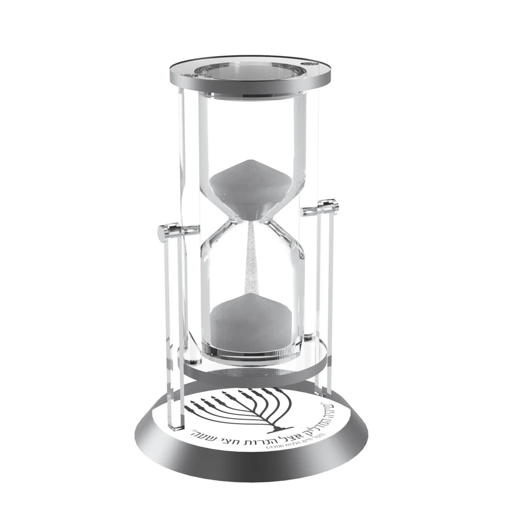 HG02S Turning 30-Min Hourglass Sand Timer - Silver