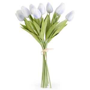 13 INCH BLUE REAL TOUCH MINI TULIP BUNDLE (12