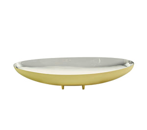 50656 OVAL BOWL W/ FEET - GOLD