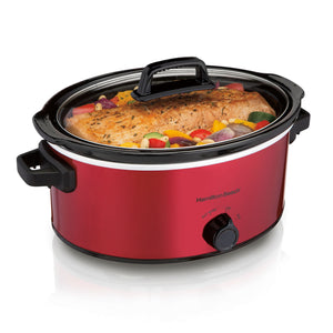 5 QT OVAL SLOW COOKER RED