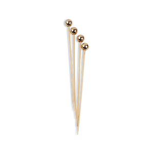 Pearl on stick 12 cm 24 pc Gold