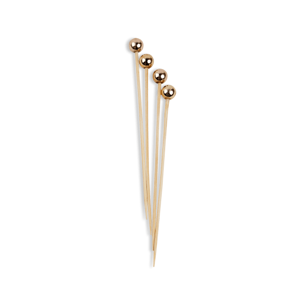 Pearl on stick 12 cm 24 pc Gold