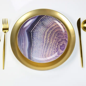 OH-PINK-1 Amethyst Agate Salad Plate - Set of 4