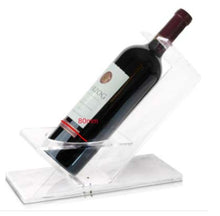 Load image into Gallery viewer, Lucite Wine Bottle Holder With Marble Accent
