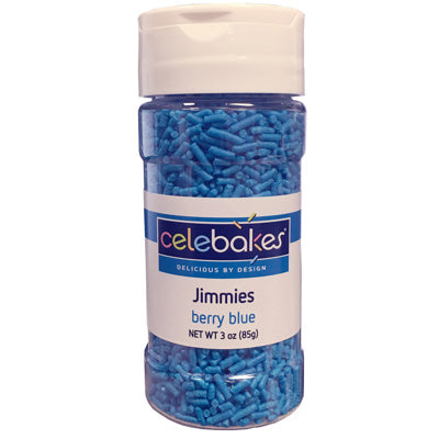 Celebakes Berry Blue Jimmies, 3 oz.