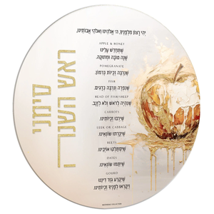 RH-SC-PB Rosh Hashana - Simanim Card - Painted Batya