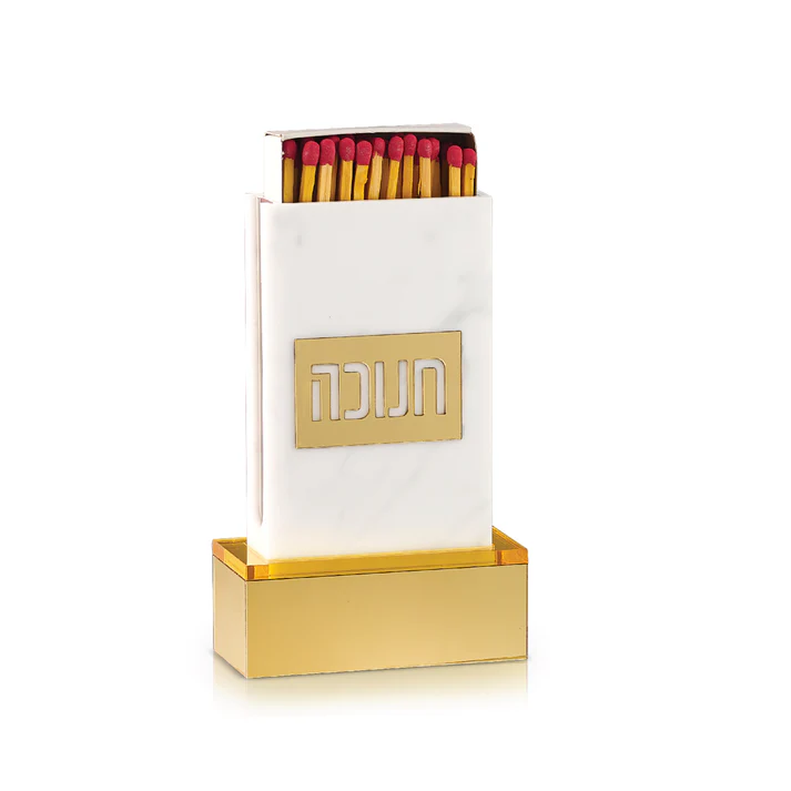 CH-MH Chanukah Matchbox Holder with Gold Base