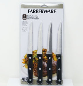 Farberware 4-piece Stamped Triple Rivet Steak Knives Traditions Handle