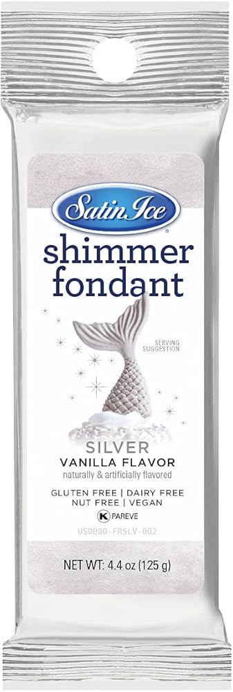 Silver Shimmer Vanilla Fondant - 4.4oz - Packet