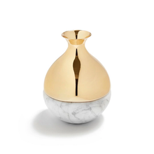 Load image into Gallery viewer, DUA-BVOS-37B Dual Bud Vase Marble &amp; Gold Carrara Marble / Gold
