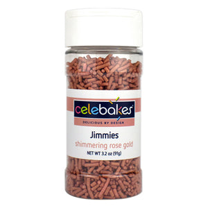 Celebakes Shimmering Rose Gold Jimmies, 3 oz.