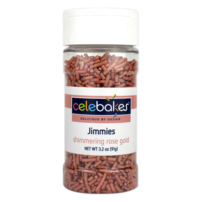 Celebakes Shimmering Rose Gold Jimmies, 3 oz.