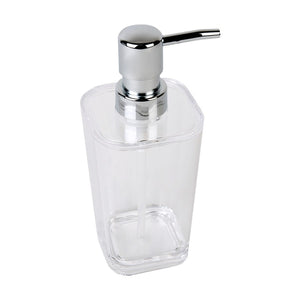 CLEAR SOAP DISPENSER WITH Chrome Pump