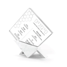 Load image into Gallery viewer, TSC-M Honeycomb Simanim Cards(5) with Triangular Base-Marble
