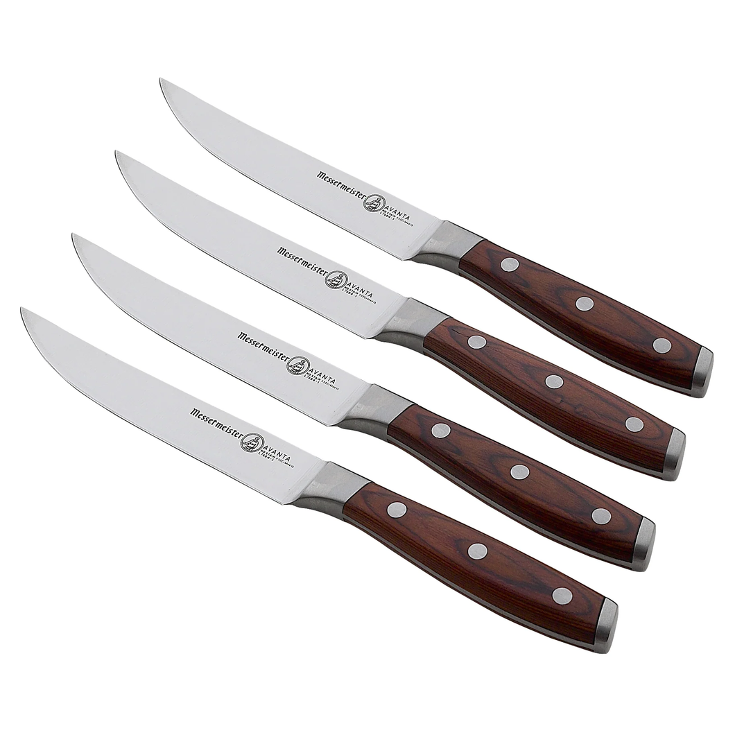 MESSERMEISTER L8684-5/4S  Avanta Pakkawood 4 Piece Fine Edge Steak Knife Set