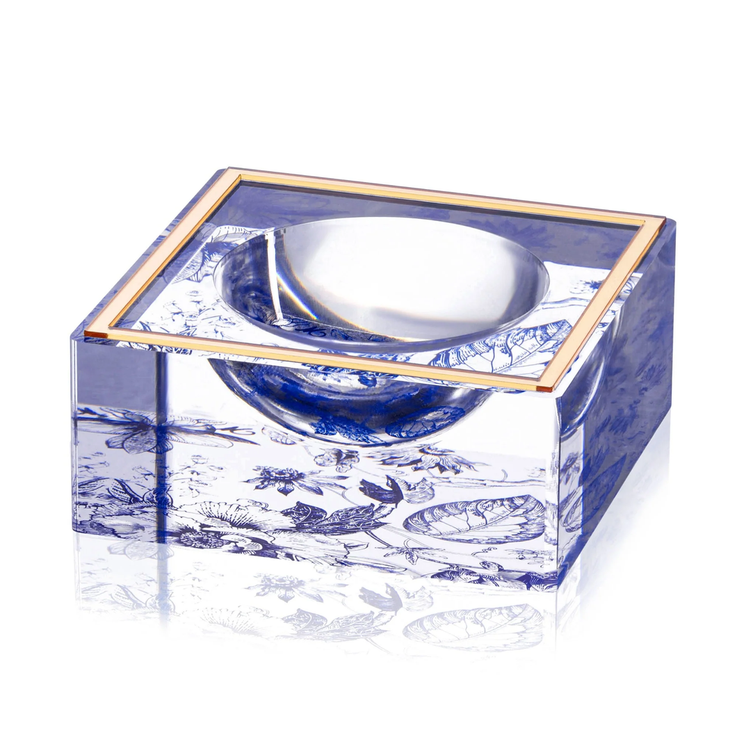 SC-FT-N Salt Cellar / Ring Holder - French Toile - Navy