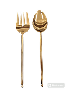 Rotunda Salad Servers Gold