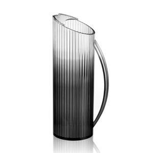 RIB-LP-BK LUXE Ribbed Lucite Pitcher - Stained Black - H 11.5” x 4” Diameter