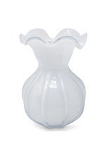 Load image into Gallery viewer, VWV5023 White Glass Vase Medium 6.25&quot;D x 9&quot;H
