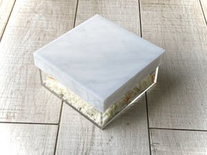 C663GML 6” Lucite Box with Marble Lid