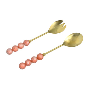 50945 HYALINE SALAD SERVERS S/2