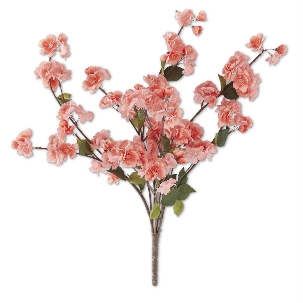 17790A-CO 25 Inch Coral Peach Blossom Bush