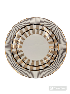 TAJ Designs Gold Rays Dinnerware Service For 4