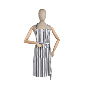 Striped Pantry Unisex Apron Charcoal