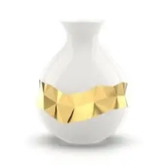 ORO-BVOS-90G Talianna Oro Bud Vase, White & Gold