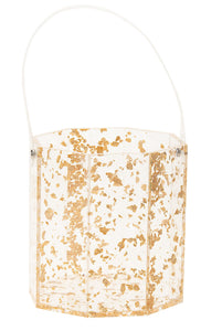 1661-FG Ice Bucket Lucite Gold Flakes