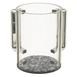 UK40170 Perspex Clear Washing Cup 13 cm - Black Sparkles