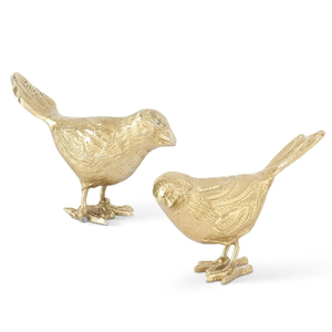 16111A-GO Set of 2 Antiqued Gold Song Birds