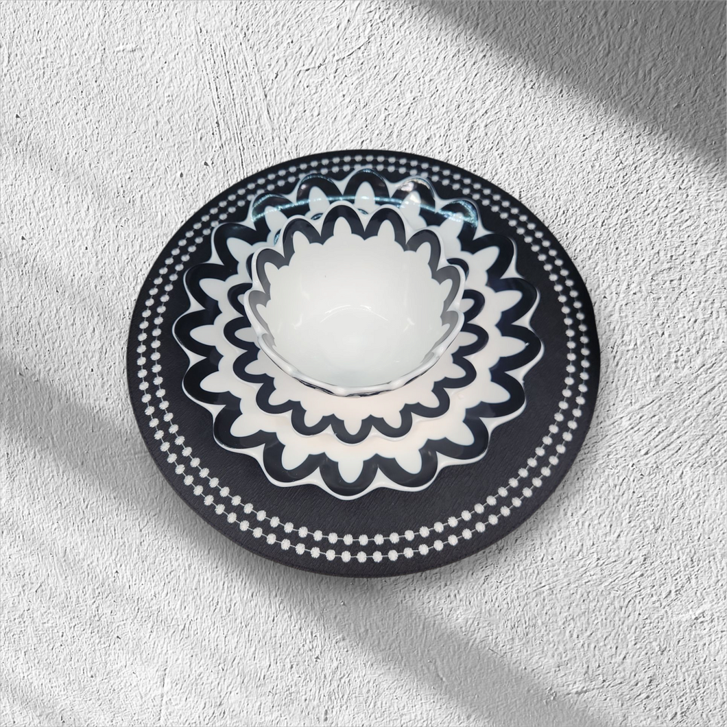 Arabesque Scallop Dinnerwares Service For 4