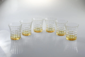 VHB4682 Set of 6 Diamond Glasses DOF Amber