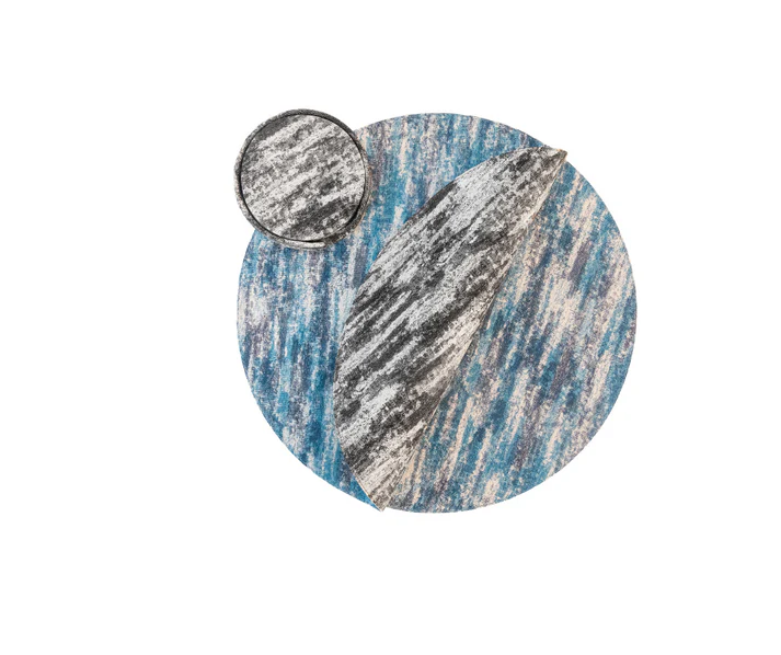 Round Reversible Placemat - Storm Turquoise / Graphite Grey